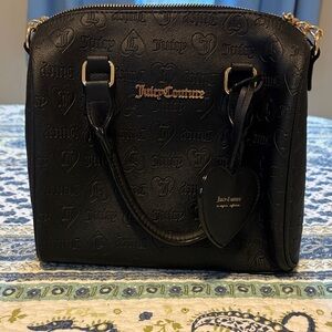Juicy Couture Black Embossed Heart Satchel